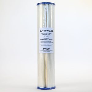 2045PW0.35 20 inch by 4 point 5 inch 0 point 3 5 micron pleated washable sediment filter