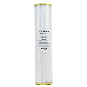 2045PW10 10 Micron 20 inch by 4 point 5 Sediment Filter with Yellow Cap and Rubber Seals