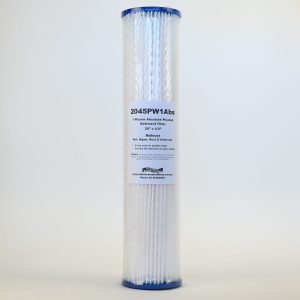 2045PW1Abs 20 inch by 4 point 5 inch 1 micron Absolute pleated washable sediment filter