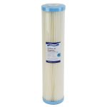 2045PW5-CWF Taiwanese 5 micron made 20 inch by 4 point 5 inch sediment water filter with rubber seals and blue end caps