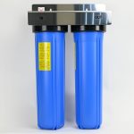 Twin Whole House Water Filter Housing Big Blue Stainless Steel Bracket